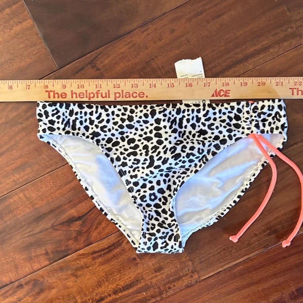 Roxy | girls Leopard Print Bikini Bottoms with orange Pink Tie